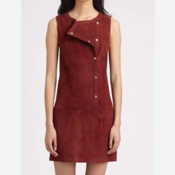 $695 ELIZABETH AND JAMES Stanton suede Leather Shift dress size 0 - Picture 2 of 15